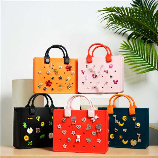 Waterproof EVA Handbag Punching Women's Tote Bags With Shoulder Strap For Women Hand Tote Bag Beach Bag - Dana Fashion