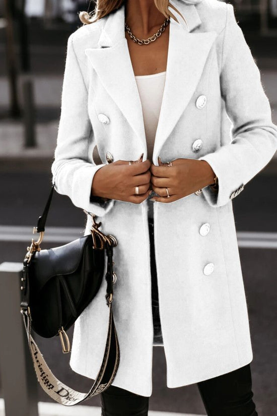 Long-sleeved Suit Collar Double-breasted Coat Coat Women