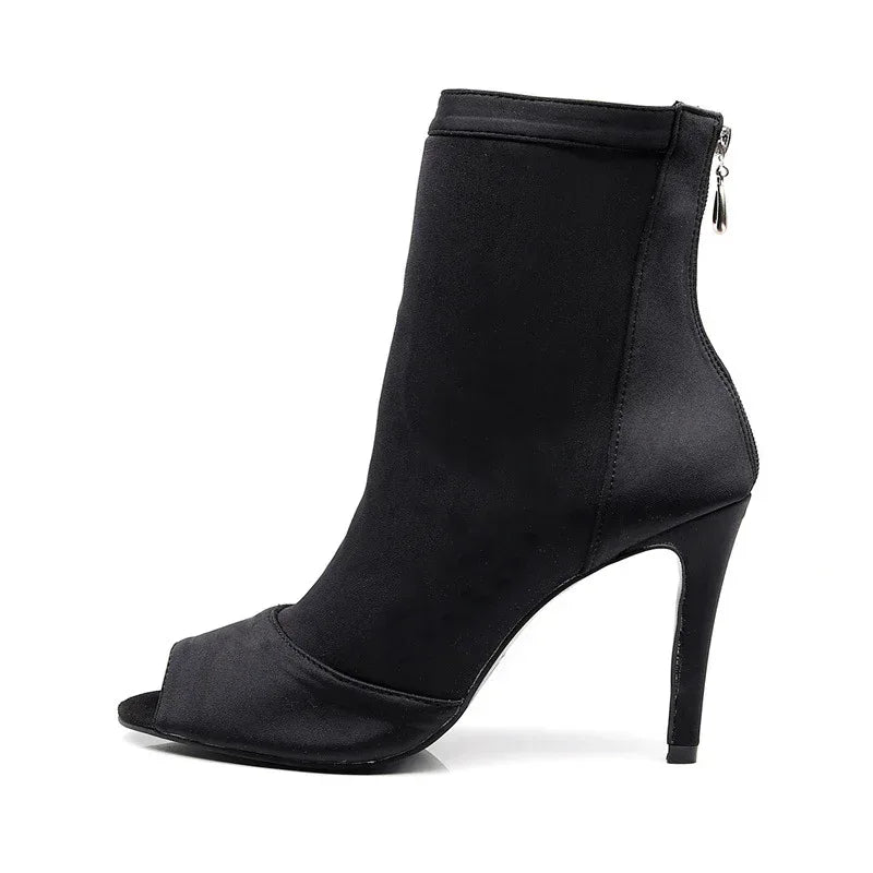 Black Elastic Latin Dance Shoes - DanaFashionstore