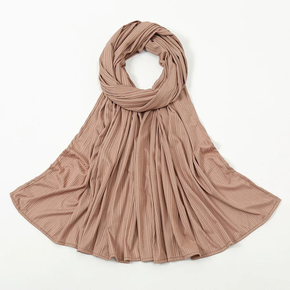 Women's Knitted Thread Cotton Striped Solid Color Scarf - DanaFashionstore