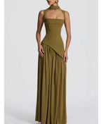 Fashion Sexy Backless Tube Top Pure Color Split Dress - DanaFashionstore