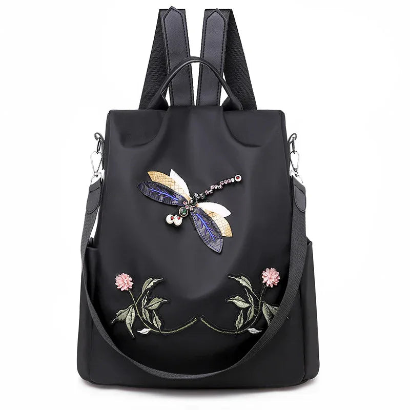Oxford cloth embroidered Dragonfly Travel Backpack - DanaFashionstore