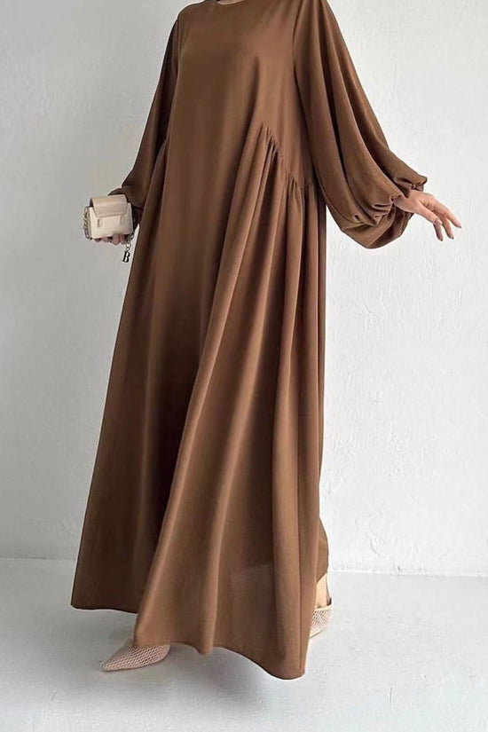 New Muslim Women's Wear Solid Color Elegant Fashion Loose Pullover Dress