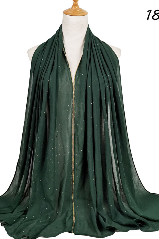 Chain Pearl Chiffon Hui Hood