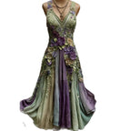Womens Loose-fitting Dress With A Creative Pattern Sleeveless Dress