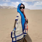 Korean Style Contrast Color Artificial Cashmere Scarf Women's New Winter - DanaFashionstore