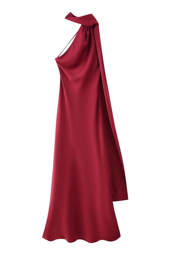 Elegant Satin Ribbon Sling Party Sleeveless Dress