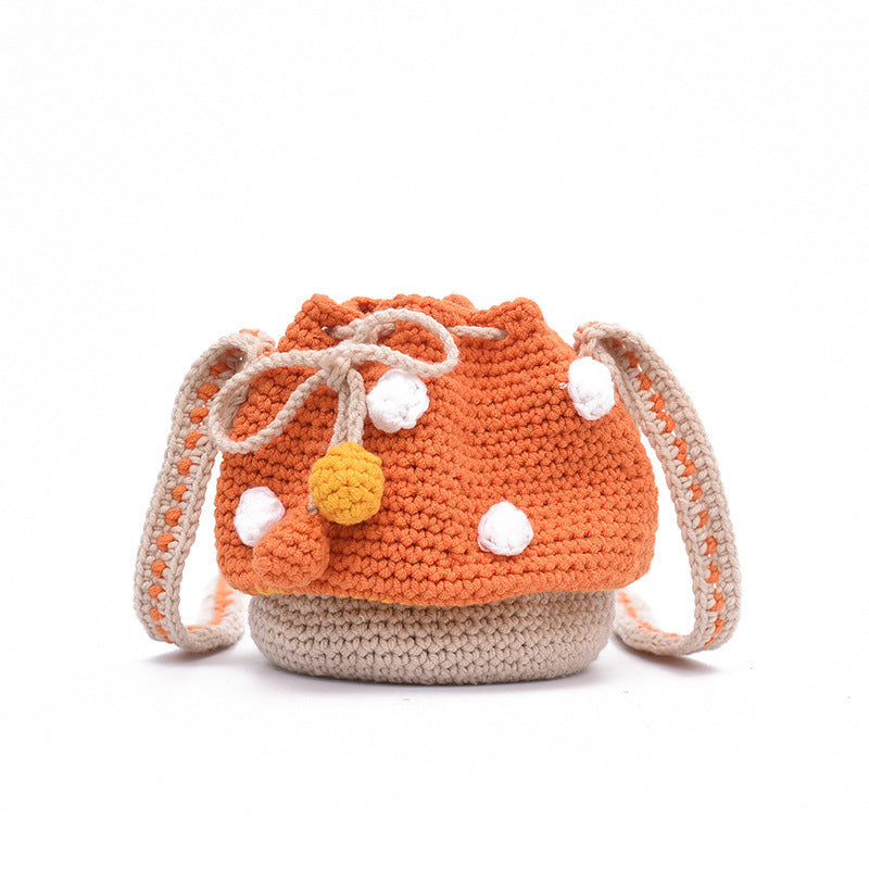 Handmade Wool Woven Mushroom Bag - Dana Fashion
