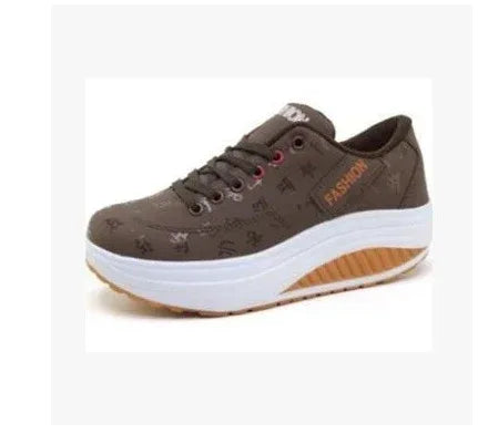 Thick bottom shake shoes women's leather casual shoes non-slip walking shoes travel shoes Korean version of the increase single shoes large size - DanaFashionstore
