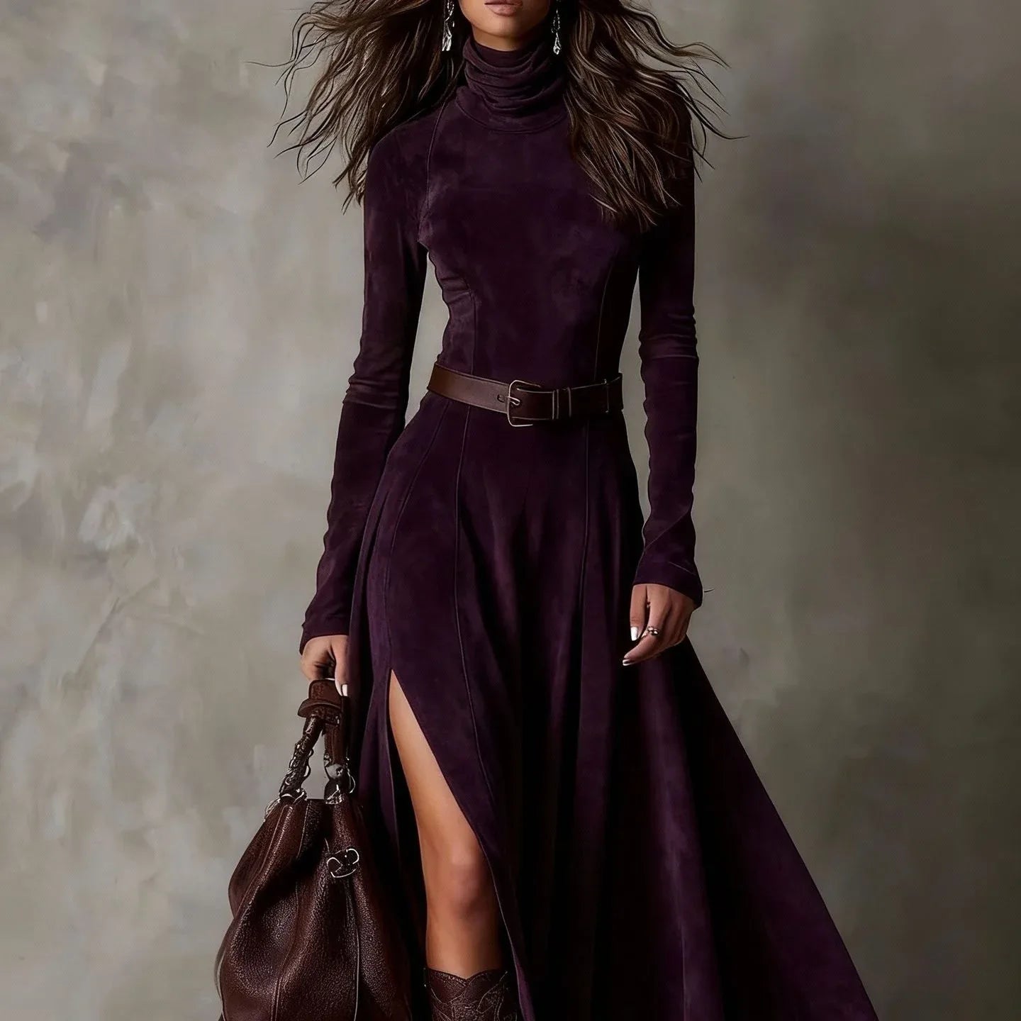 Long Stylish Dress With A BeltEuropean And American Fashion - DanaFashionstore