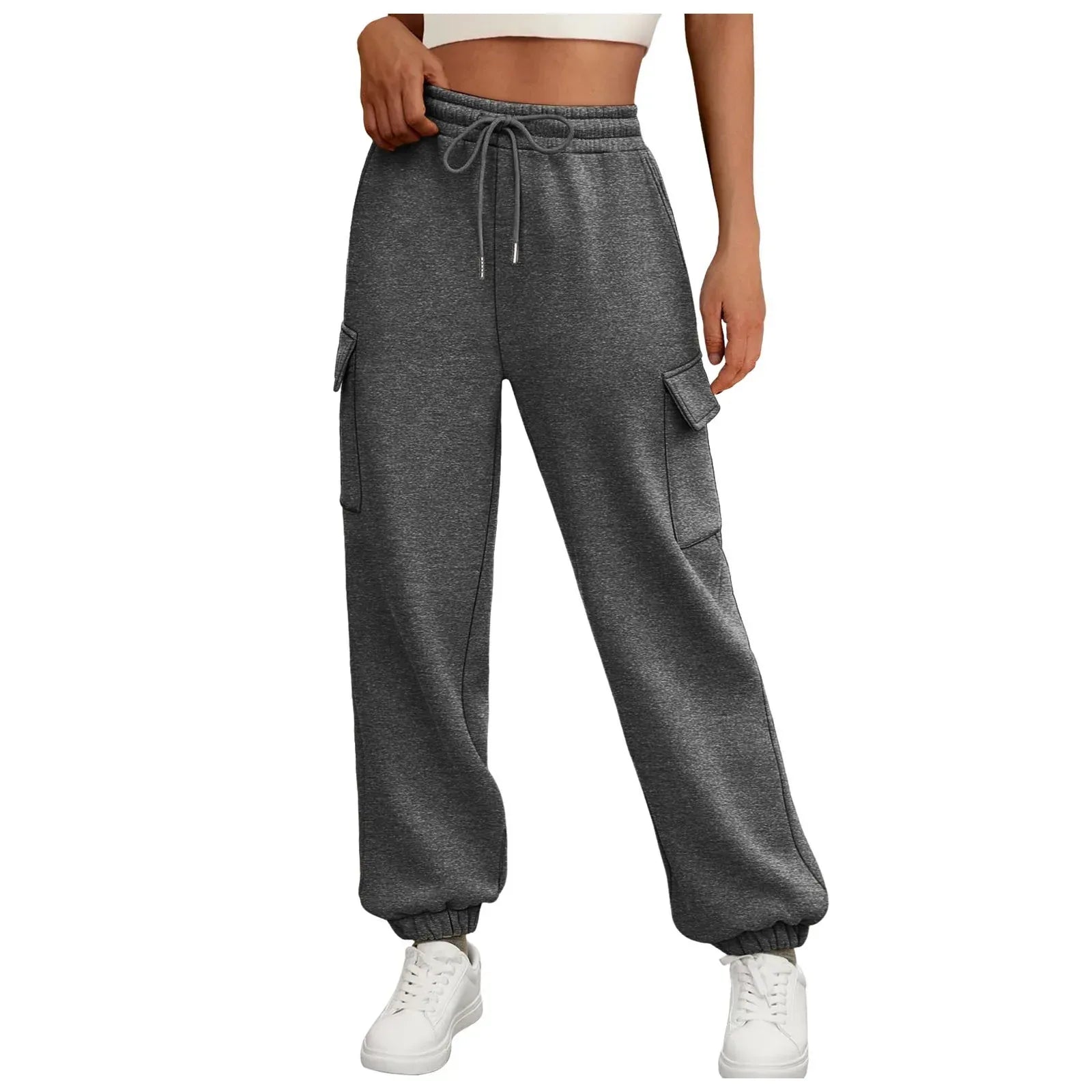 Women's Sweatpants Fleece Lined Baggy Athletic Jogger Trousers With Pockets Fall Casual Trendy Cargo Pants Fall Outfits - DanaFashionstore