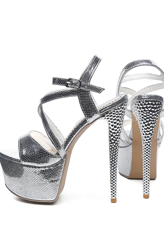 New Faux Leather Buckle Fish Mouth Stiletto Sandals