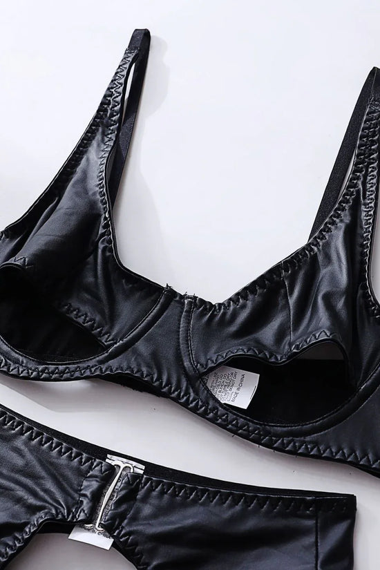 Lingerie Leather Patent Leather Seductive Set - DanaFashionstore