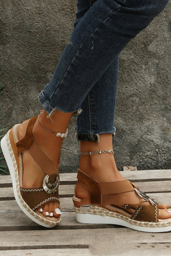 Women's Thick Sole Hemp Rope Platform Roman Sandals