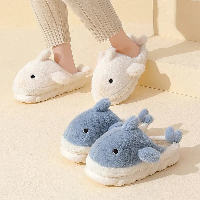 Shark Slippers Soft Sole Furry Shoes Home Bedroom Slippers Women - DanaFashionstore