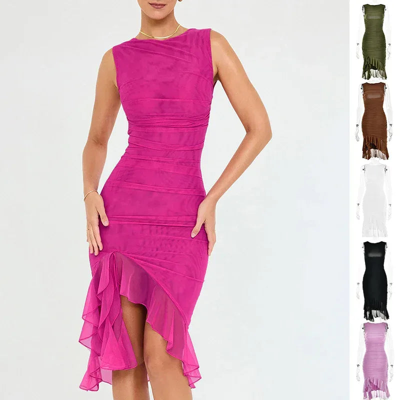 Summer Slim Skinny Sleeveless Dress For Women Fashion Party Club Dresses - DanaFashionstore