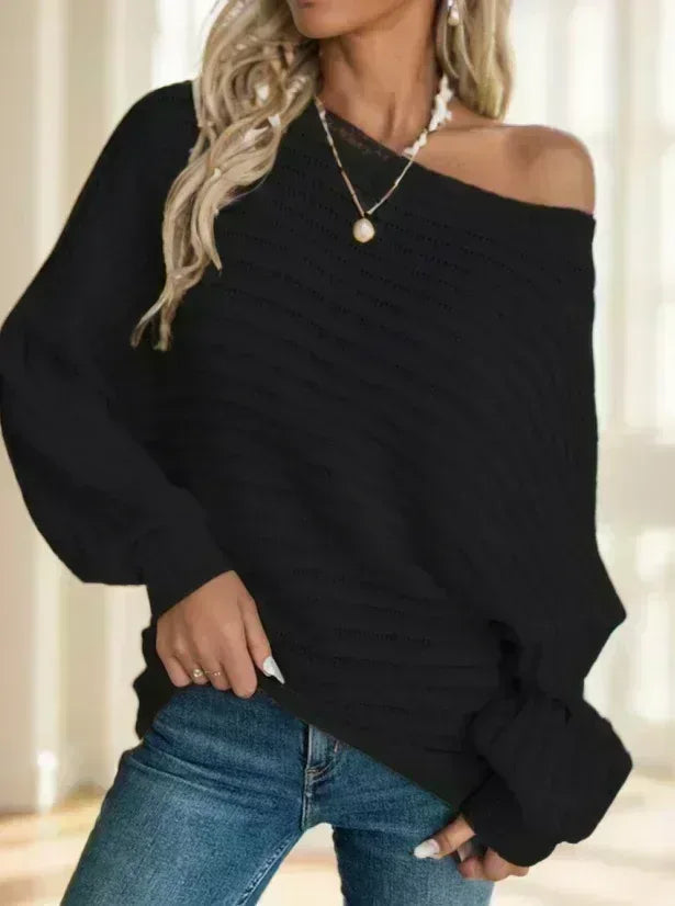 A Solid-color Long-sleeved Shirt With A Large Collar For Ladies - DanaFashionstore