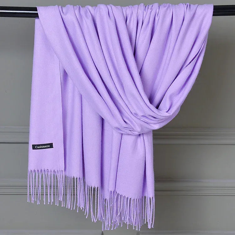 Women's Cashmere Warm Red Annual Meeting Scarf - DanaFashionstore