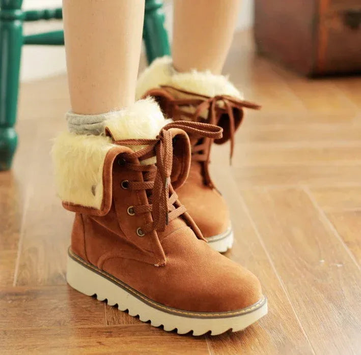 Frosted fur boots snow boots Lace Up Boots - DanaFashionstore