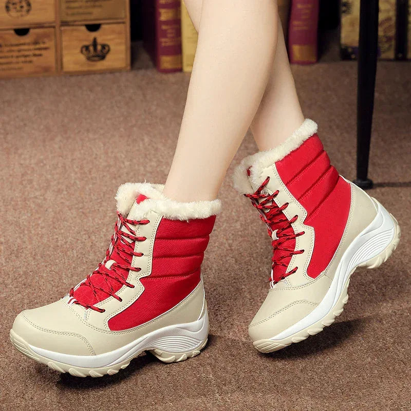 Plus velvet high-top women's shoes waterproof snow boots - DanaFashionstore