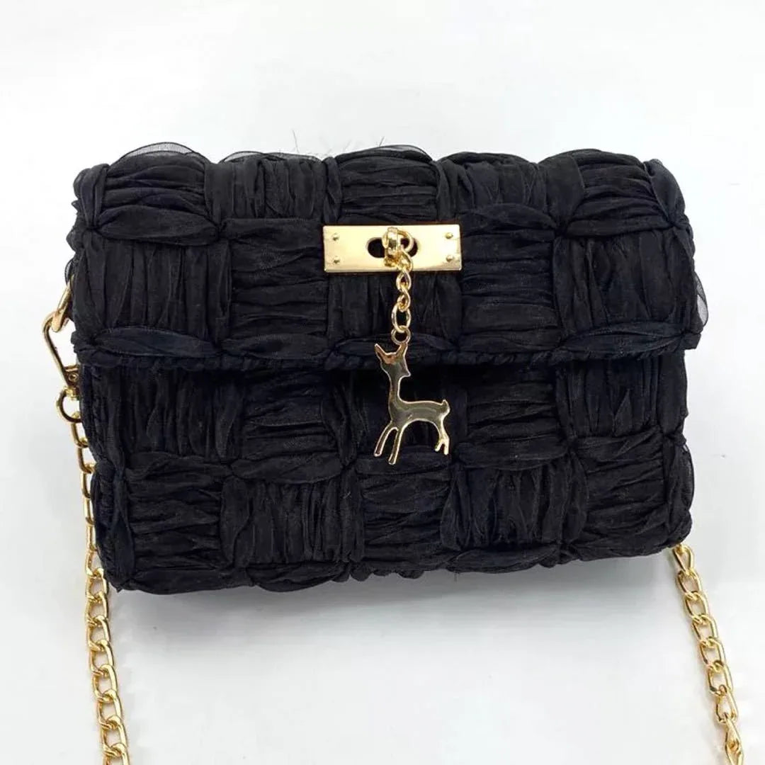 Ribbon gauze hand-woven chain bag - DanaFashionstore