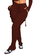 Cargo Pants With Pockets High Waist Drawstring Wide Leg Straight Trousers For Women Overalls - DanaFashionstore