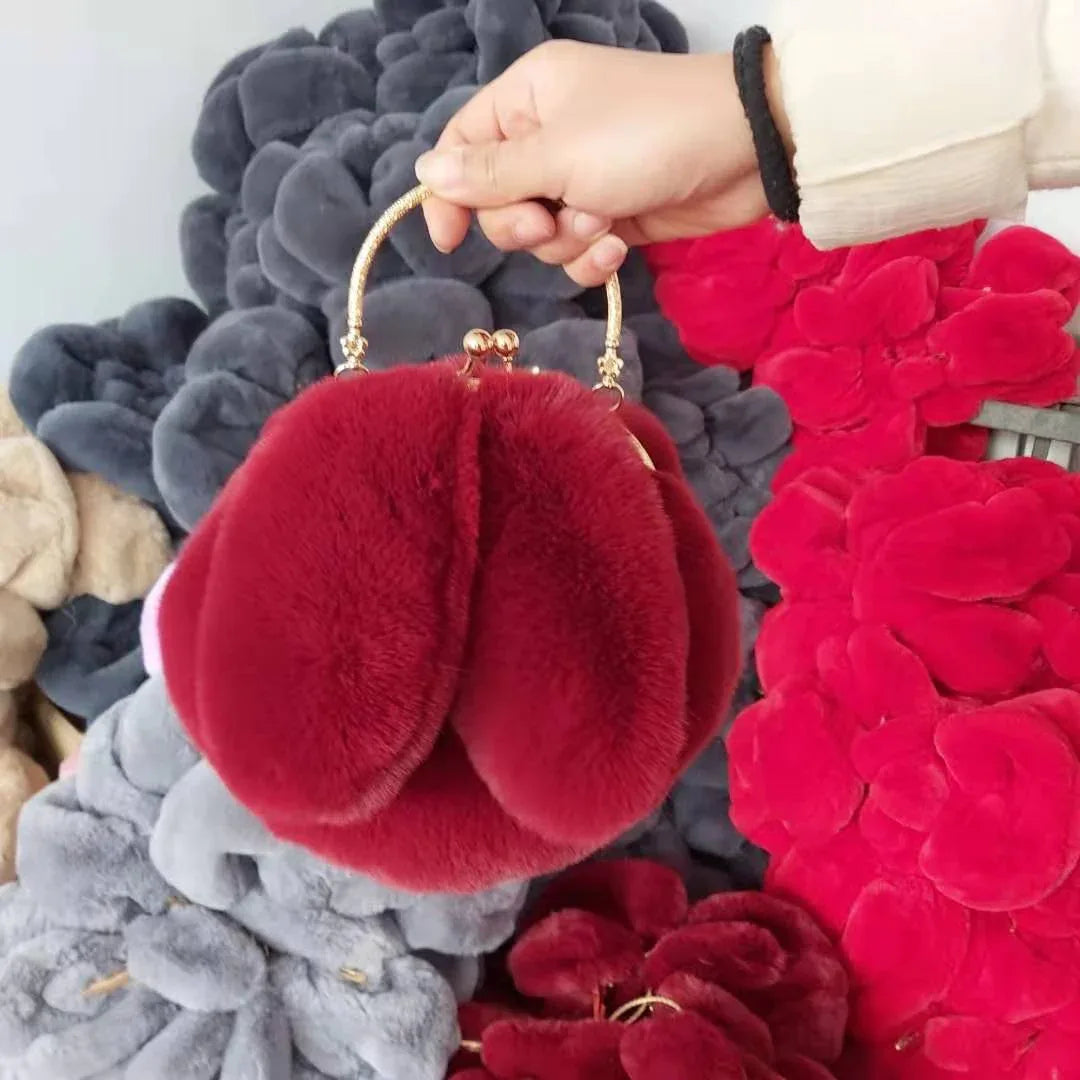 Fashion chain ear plush handbag - DanaFashionstore