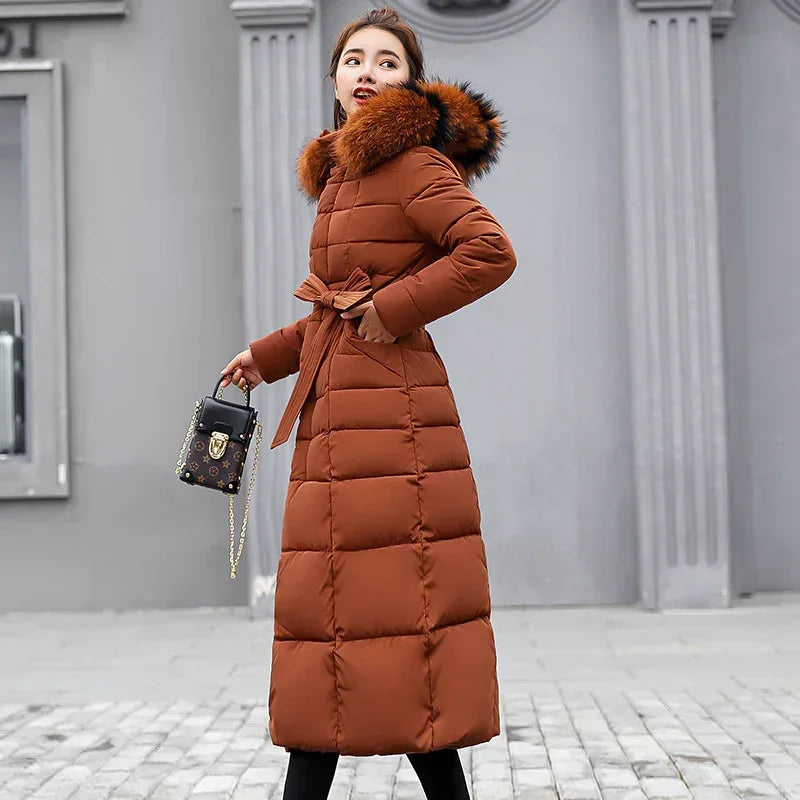 Slim-Fit Over-Knee Padded Cotton Coat 2026 - Long Winter Jacket - DanaFashionstore