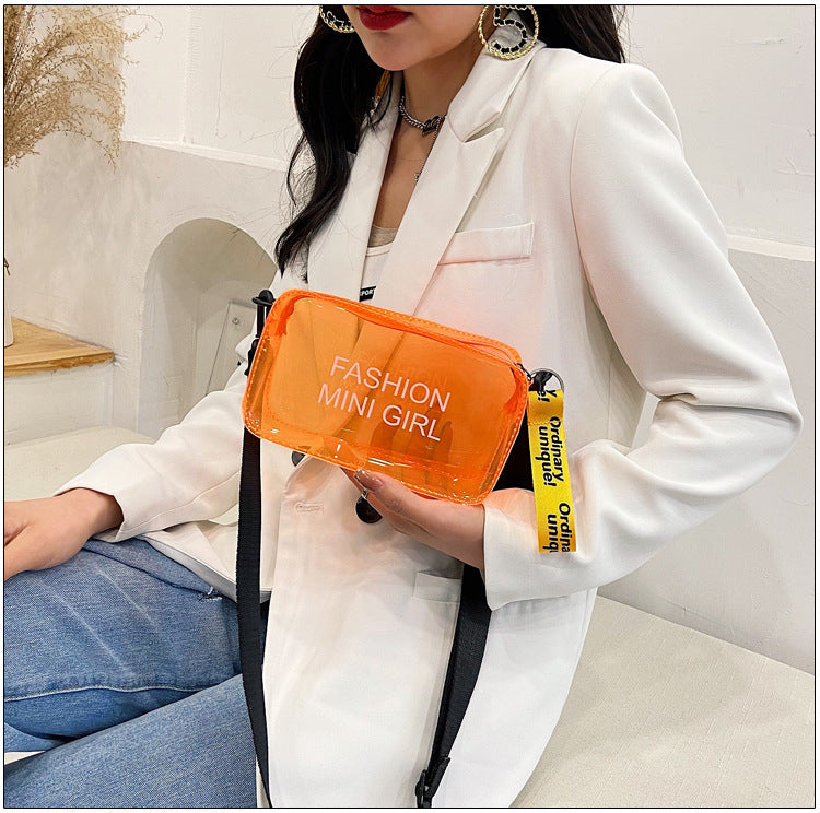 Transparent Square Fashion Trend Jelly Single Shoulder Diagonal Cross Bag - Dana Fashion