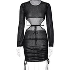 European And American Women's New Lace Up Hollow Sun Protection Dress