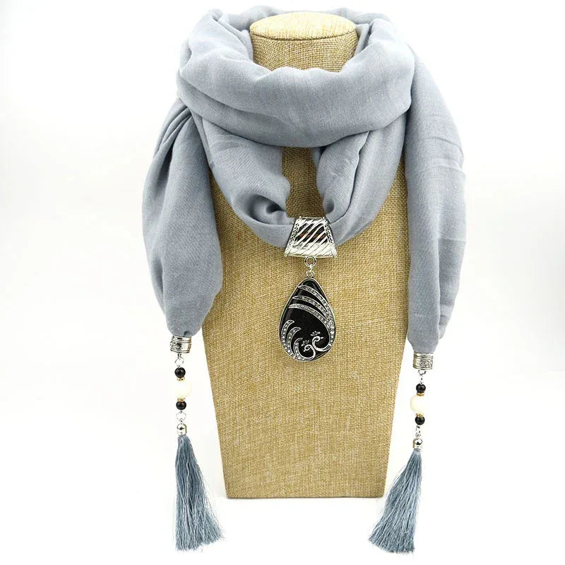 Ethnic Style Peacock Pendant Gem Tassel Scarf Shawl Autumn And Winter Women's Scarf - DanaFashionstore