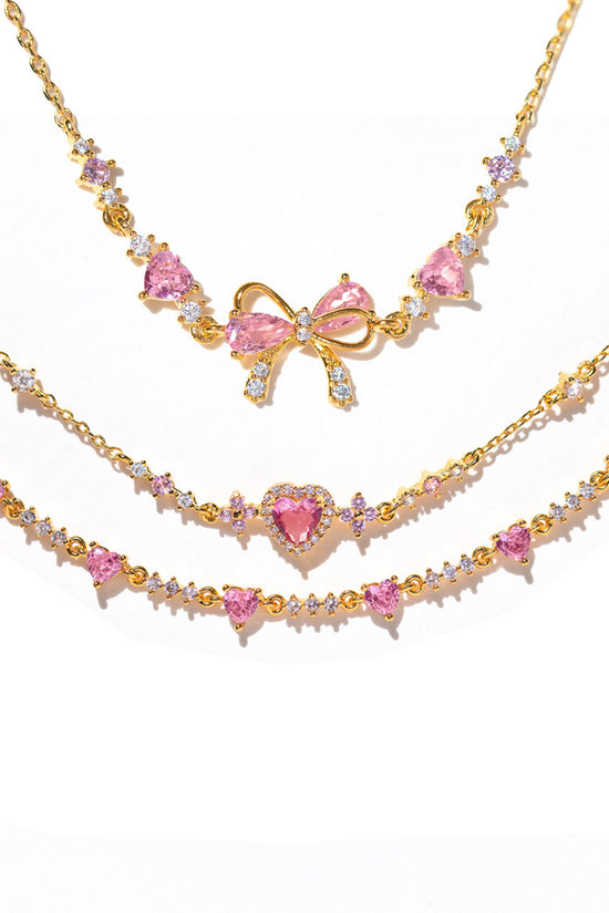 Sweet Bow Heart Rhinestone Bracelet Y2K Ins Fashion Chain Bracelet Valentine's Day