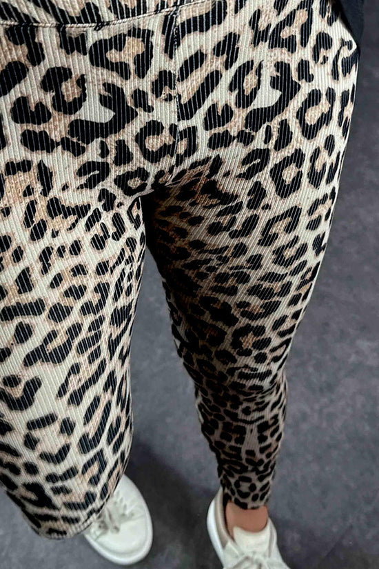 Comfortable High Waist Soft Leopard Print Home Trousers - Dana Fashion