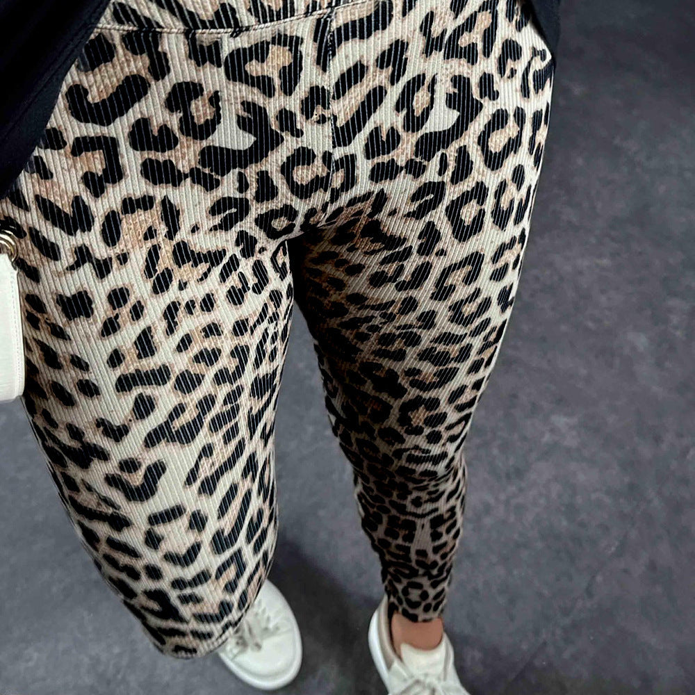 Comfortable High Waist Soft Leopard Print Home Trousers - Dana Fashion