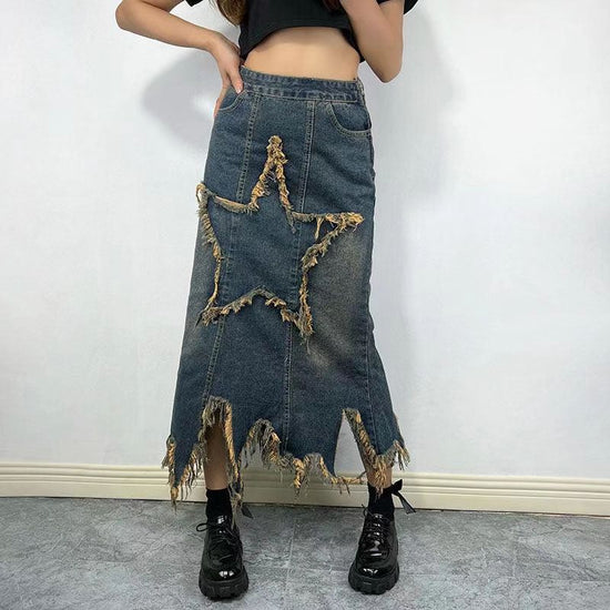 Women's American-style Retro High Waist Irregular Skirt