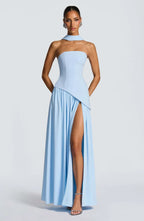 Fashion Sexy Backless Tube Top Pure Color Split Dress - DanaFashionstore