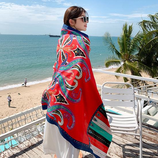 Sun-proof All-matching Shawl Beach Travel Dual-use Outdoor Beach Towel
