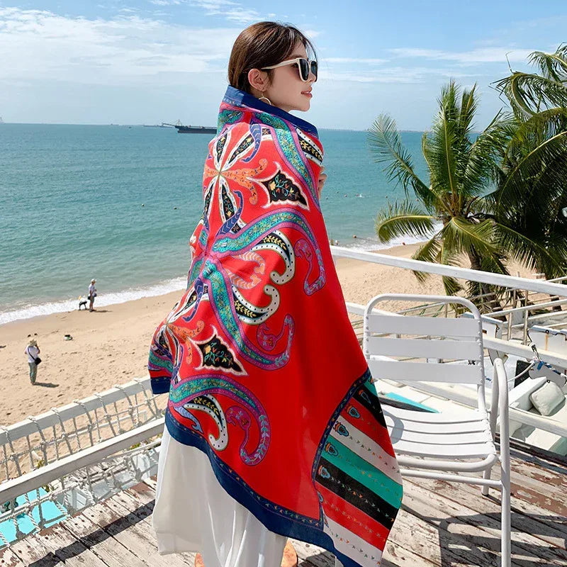 Sun-proof All-matching Shawl Beach Travel Dual-use Outdoor Beach Towel - DanaFashionstore