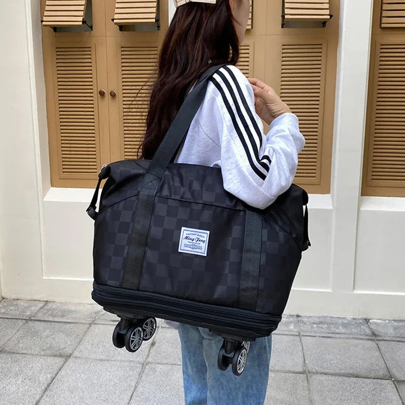 Large Capacity Travel Bags Dry Wet Separation Expansion Double Layer Luggage Totes Women - DanaFashionstore