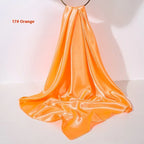 Pure Color Silk Scarf Artificial Silk 90cm Shiny Satin Shawl - DanaFashionstore