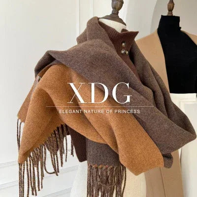 Double-sided Artificial Australian Wool Scarf Shawl - DanaFashionstore