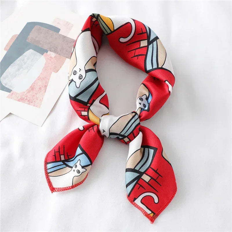 Fashionable All-match Satin Artificial Silk Scarf - DanaFashionstore
