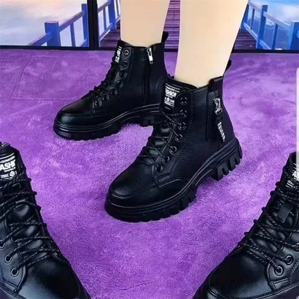 Spring And Autumn British Style Single Side Ankle Boots - DanaFashionstore