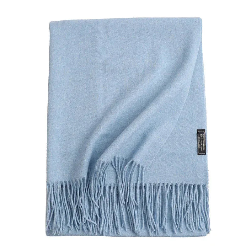 New Solid Color Wool Long Beard Warm Tassel Scarf Thick - DanaFashionstore