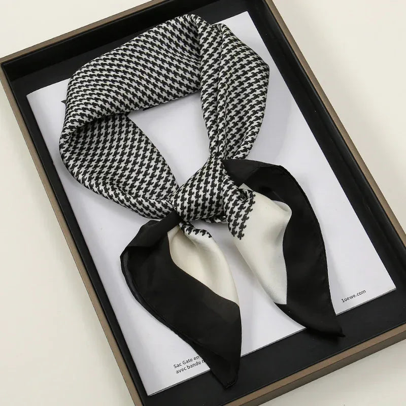 Artificial Silk Striped High-grade Korean Style Stylish Beach Arm Bag Silk Scarf - DanaFashionstore