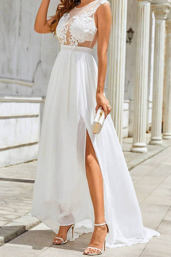 Chiffon Lace Trailing Wedding Large Swing Dress $52.47 Dana Fashion Color: White size: 2XL Women's clothing Product information: Fabric name: chiffon Applicable scenario: Wedding Color: White Sleeve type: sleeveless Main fabric composition: Polyester (pol