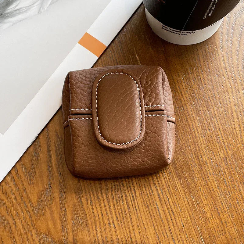Coin Purse Women's Buckle First Layer Cowhide Coin Purse Key Case Carry Bag - DanaFashionstore