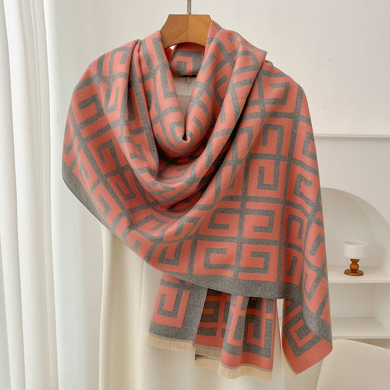 Retro High Sense Artificial Cashmere Scarf