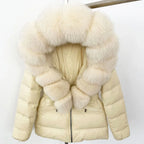 Short Slim Fit Fur Down Jacket 2026 - Women's Waist-Tight Winter Coat - DanaFashionstore