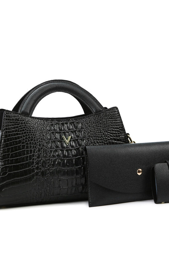 Women's Crossbody Leather Crocodile Pattern Shoulder Handbag - Dana Fashion
